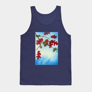 RED OAK TREE TREES NATURE ACORNS WOOD FOREST Tank Top